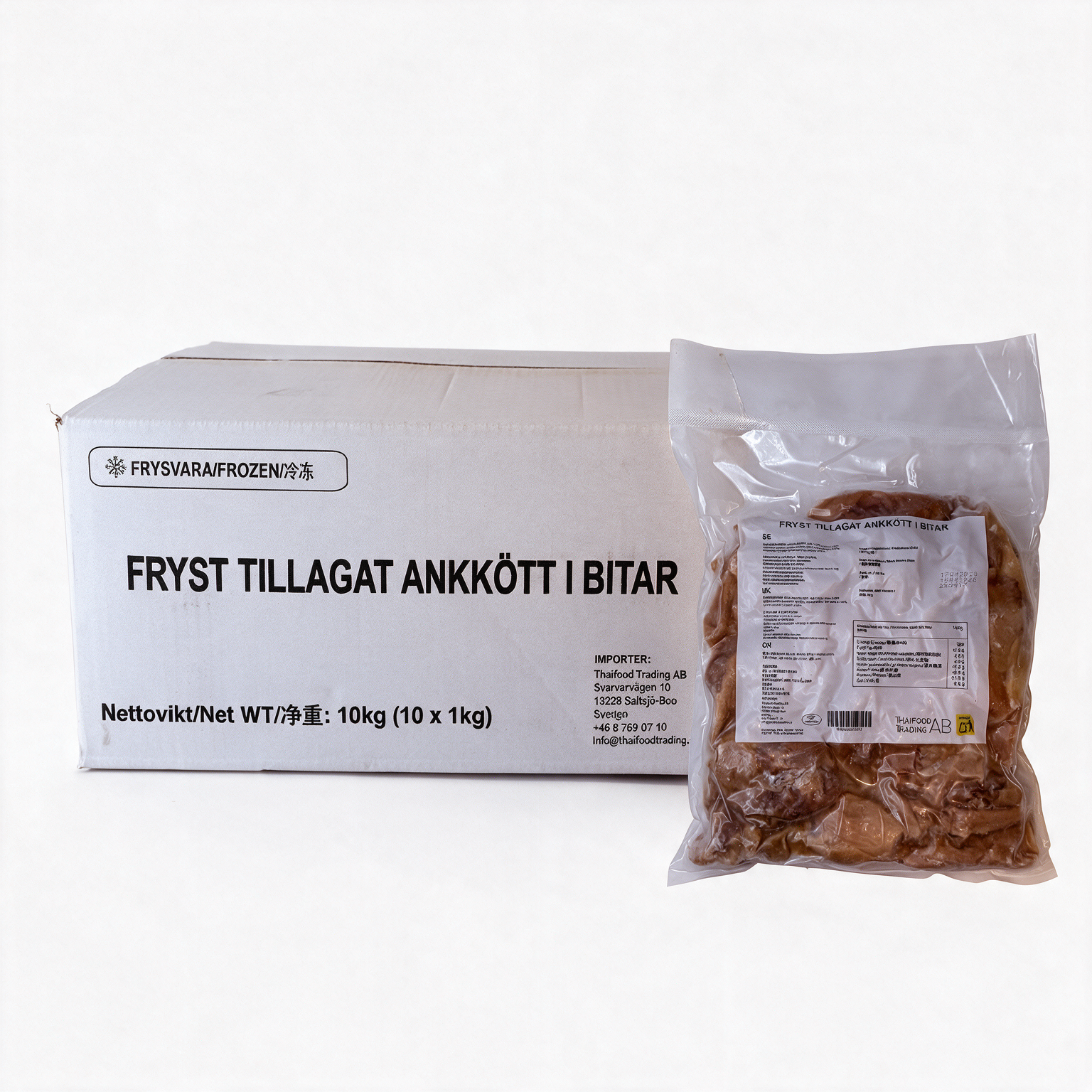 Tillagat Ankkött i Bitar Fryst 10x1kg Kina