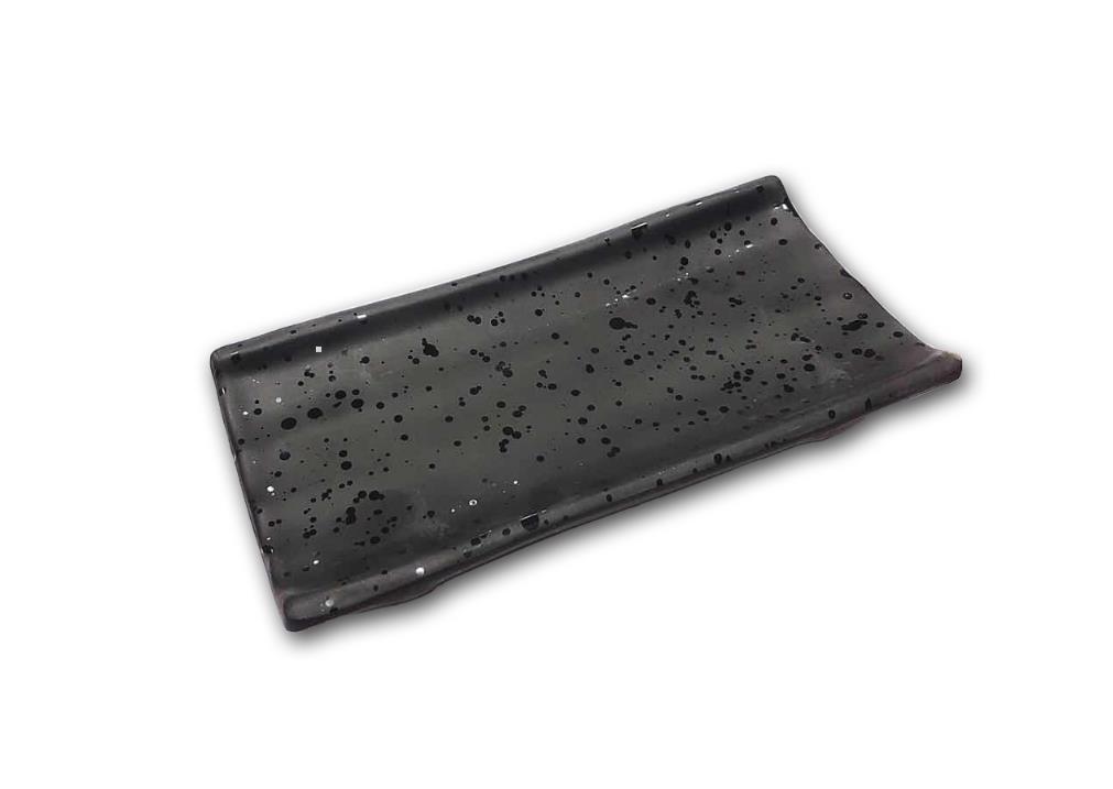 Melamin tallrik svart på fötter 24cmx12cm Rektangel Till Sushi MA-E135 JB Produc