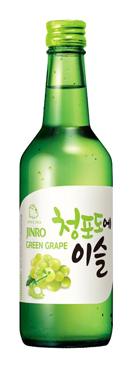 Soju Green Grape 13% Alc. 360 ML JINRO Korea, Endast För Restaurangens Försäljning