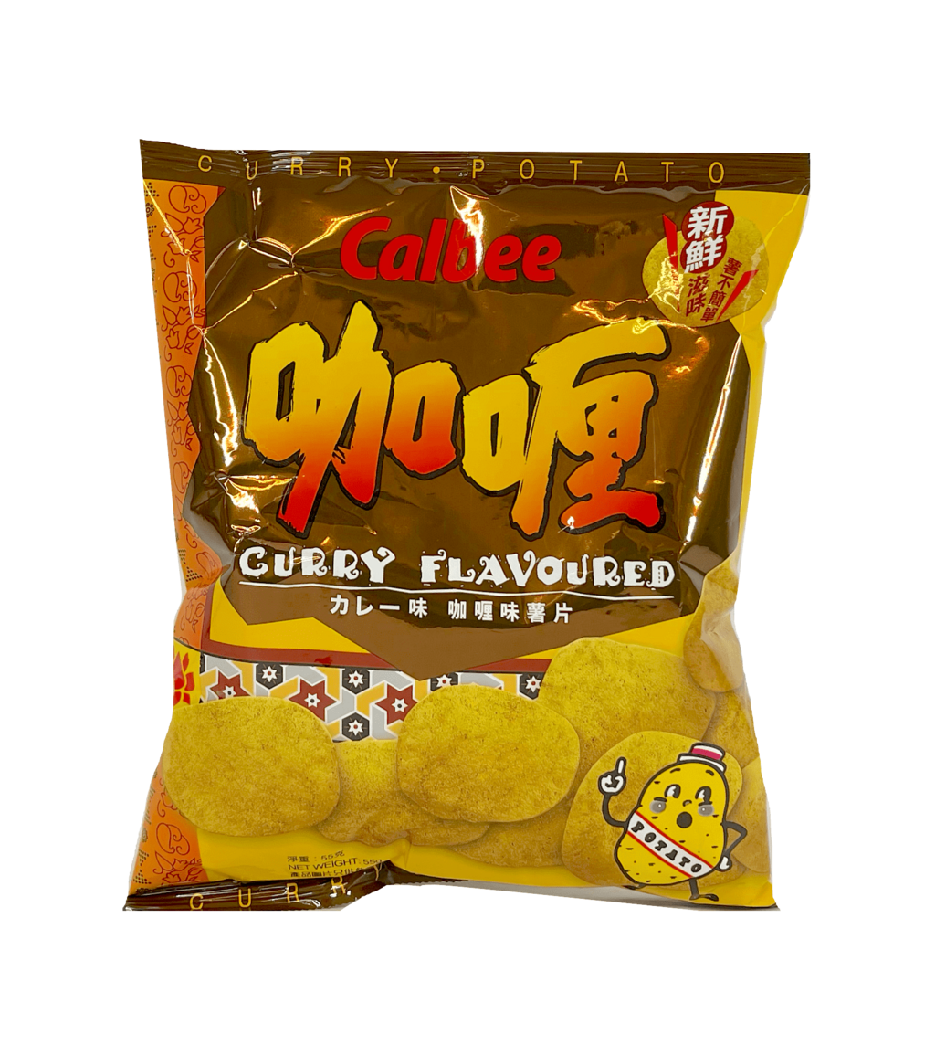 Potatis Chips Med Curry Smak 55g Calbee Kina