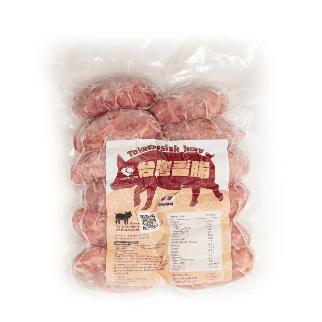 Taiwanesisk Handgjord Korv, Svenska Fläsk Fryst ca 500g Tc Sverige - Rekommenderat!