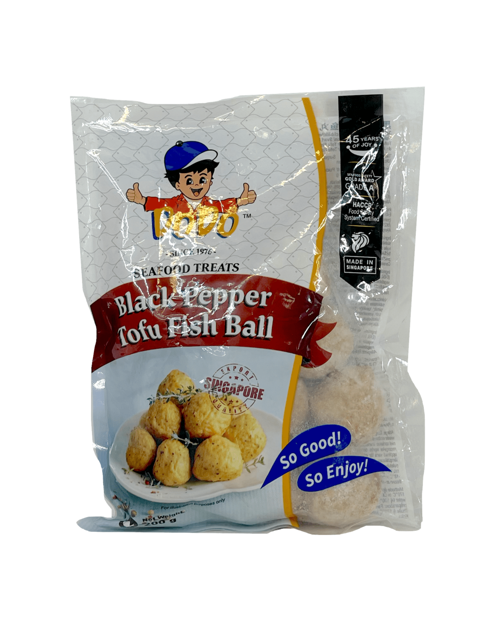 Fiskbullar Tofu Med Svart Peppar Fryst 200g Dodo Singapore