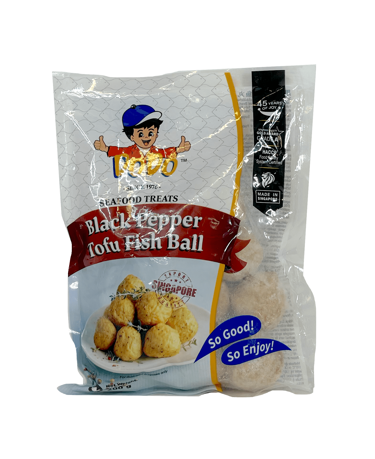 Fiskbullar Tofu Med Svart Peppar Fryst 200g Dodo Singapore