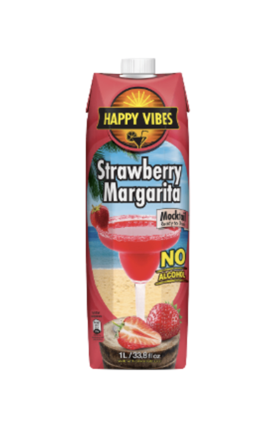 Strawberry Margarita Mocktail 1Liter Happy Vibes