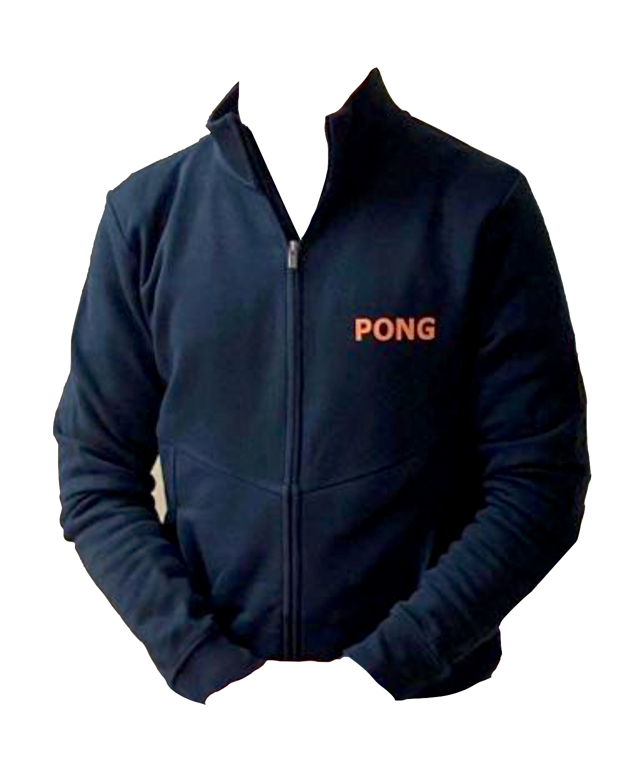 Tröja Zip Svart (S) Med Pong Logo