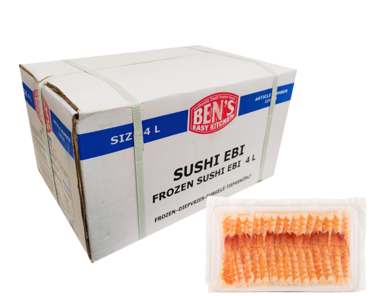 Sushi Ebi 4L (20x30st/pkt/8,6-9cm) 20x225g
