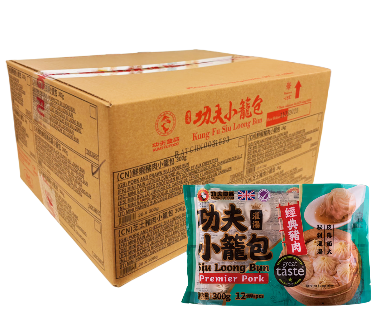 Fläsk Dumpling/Siu Loong Bun Fryst 20x300g Kung Fu Food UK