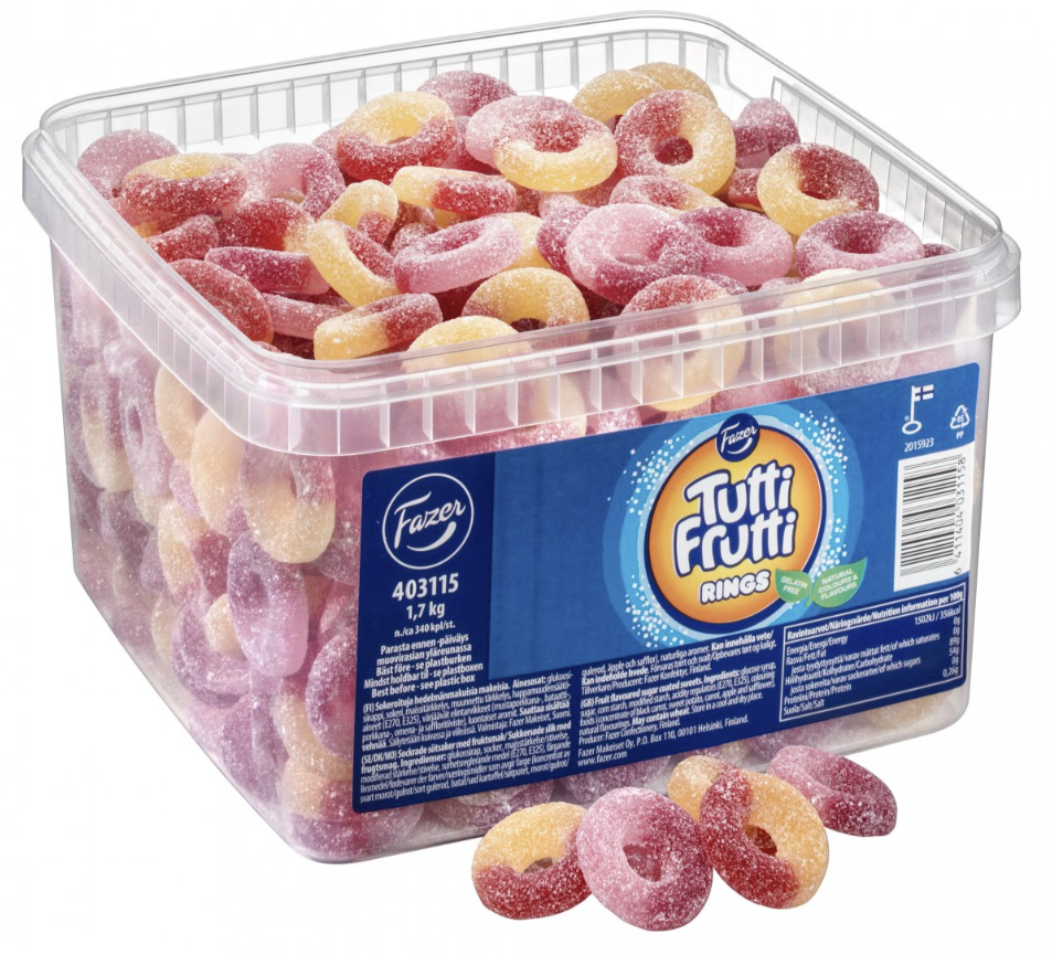 Godis Tutti Frutti Rings Lösvikt 1,7kg