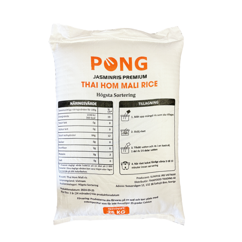 Thai Hom Mali Jasminris Premium 25kg PONG Vietnam