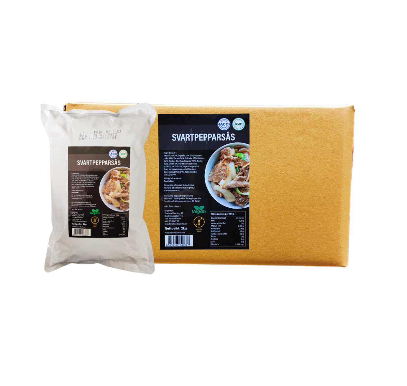 Svartpepparsås 6x2kg Thailand