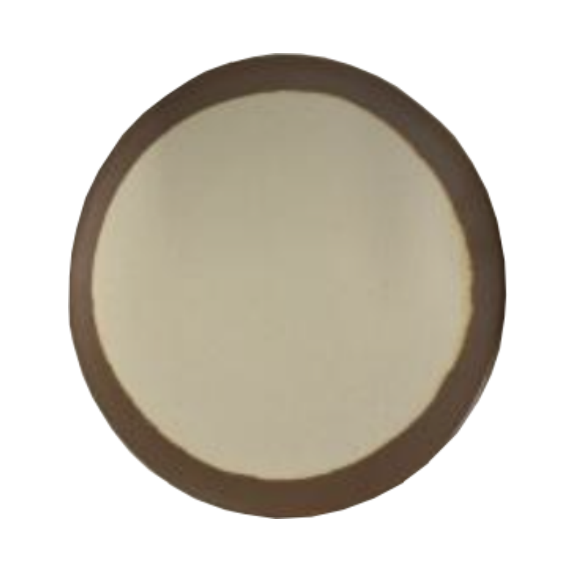 Melamin Plate Runda Med Brunt Kant, Stora 