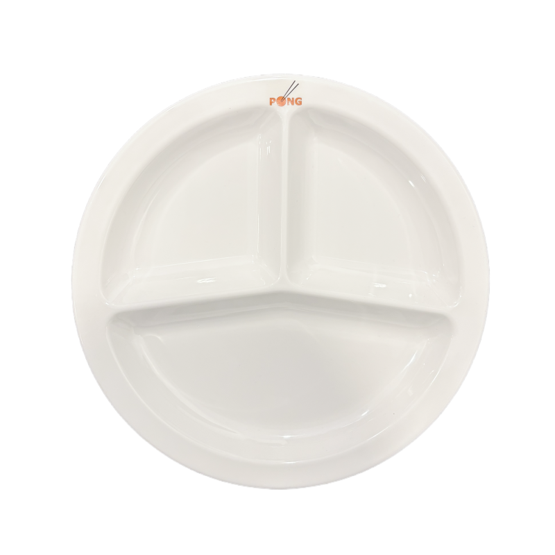 Tallrik med 3 fack – Bufféstorlek 27 cm (modell 6216-10) – med PONG-logga