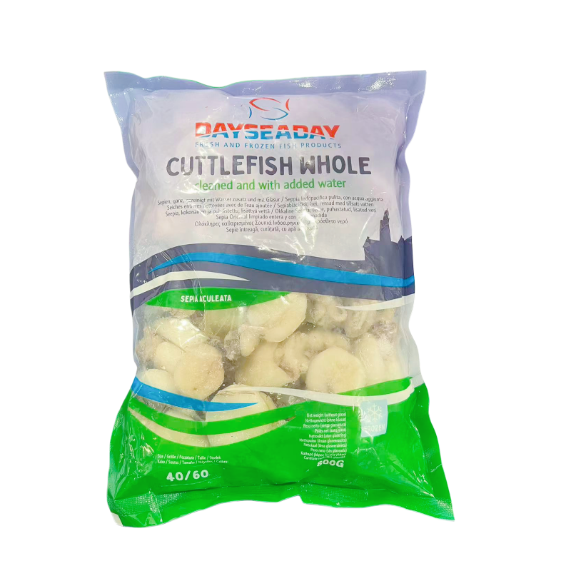 Cuttlefish Whole Sepia 40/60 Frozen Net Weight: 800g Dayseday India