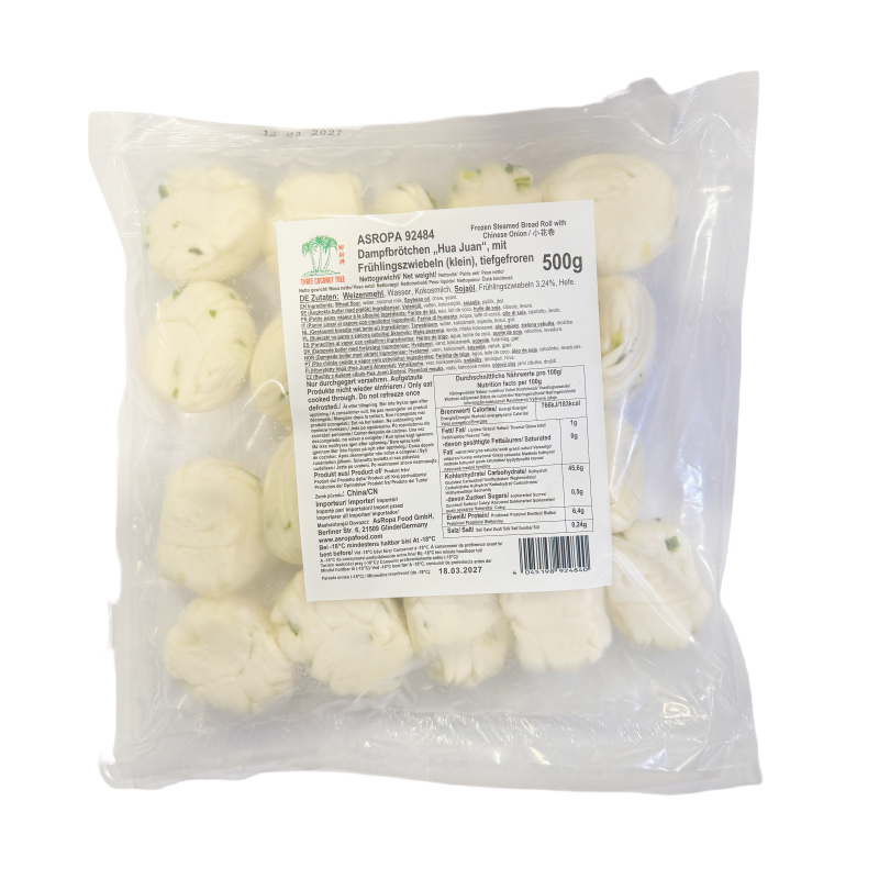 Ångade Kinesiska Bröd Med Salladslök Frozen 500g TCT Kina