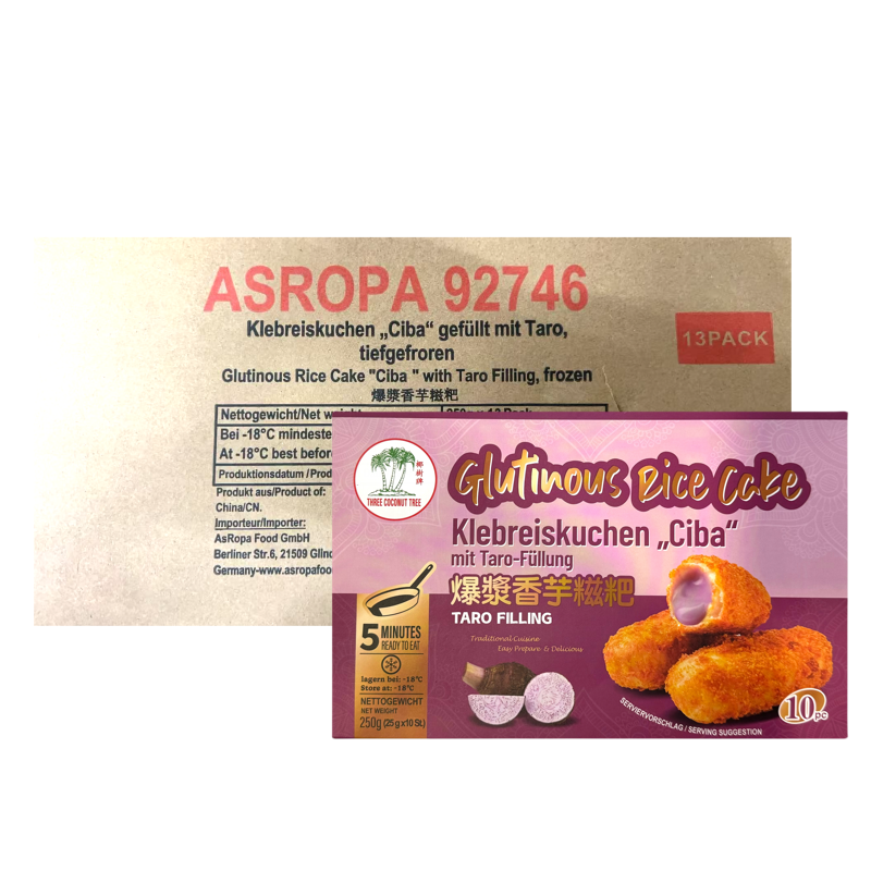 Klistrig riskaka med fyllning av taro 12x250g Kina