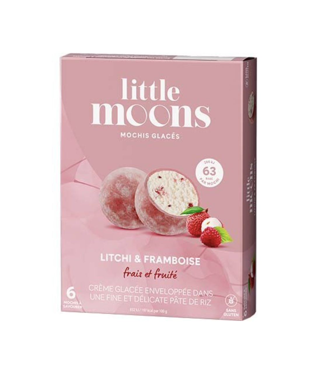 Mochiglass Lychee & Hallon Fryst 192g Little Moons Storbritannien