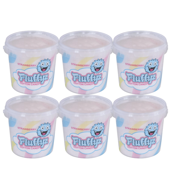 Sockervadd Fluffyz Jordgubb 6x50g 