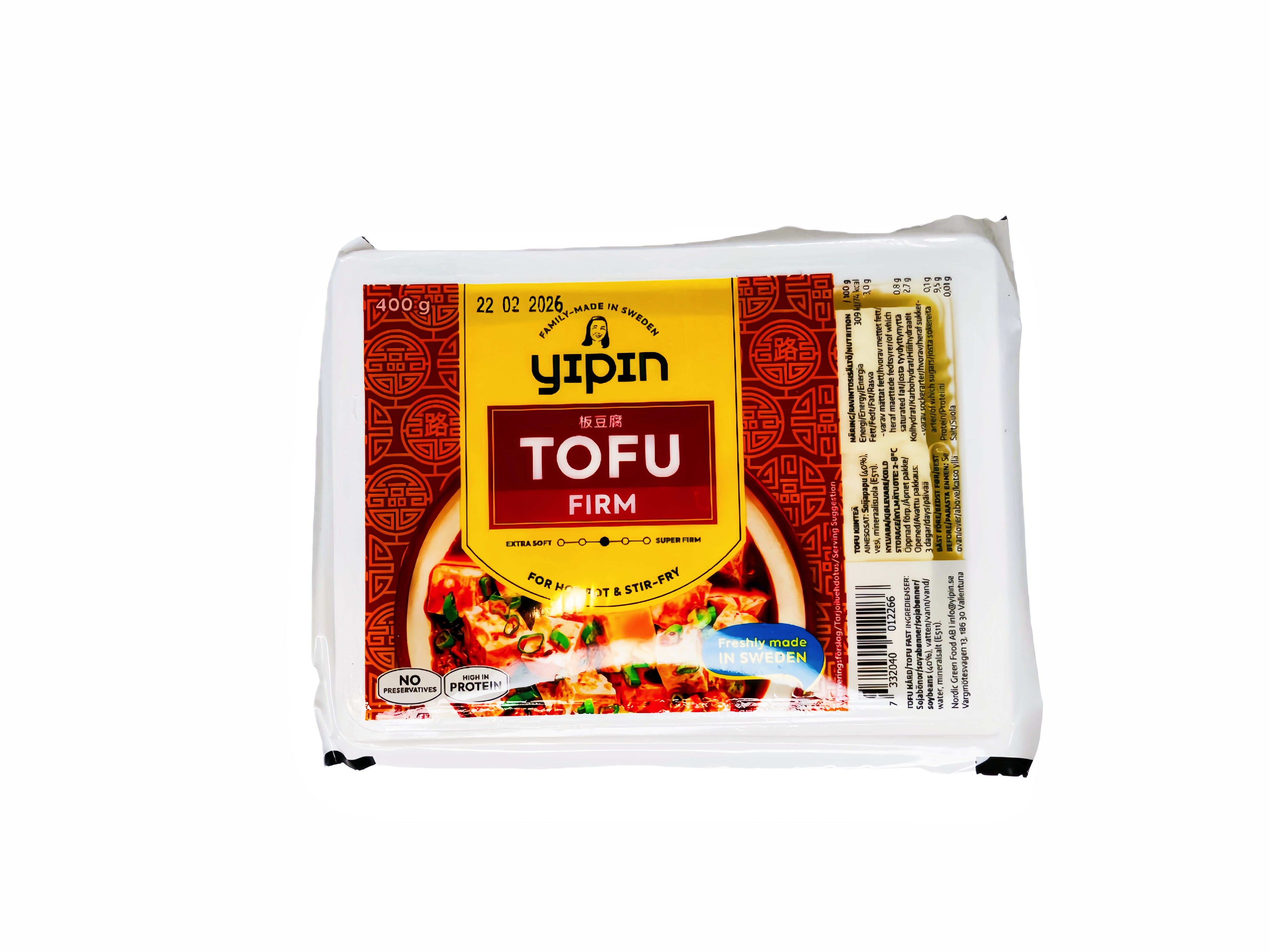 Tofu Hård 1x400g YiPin Sverige