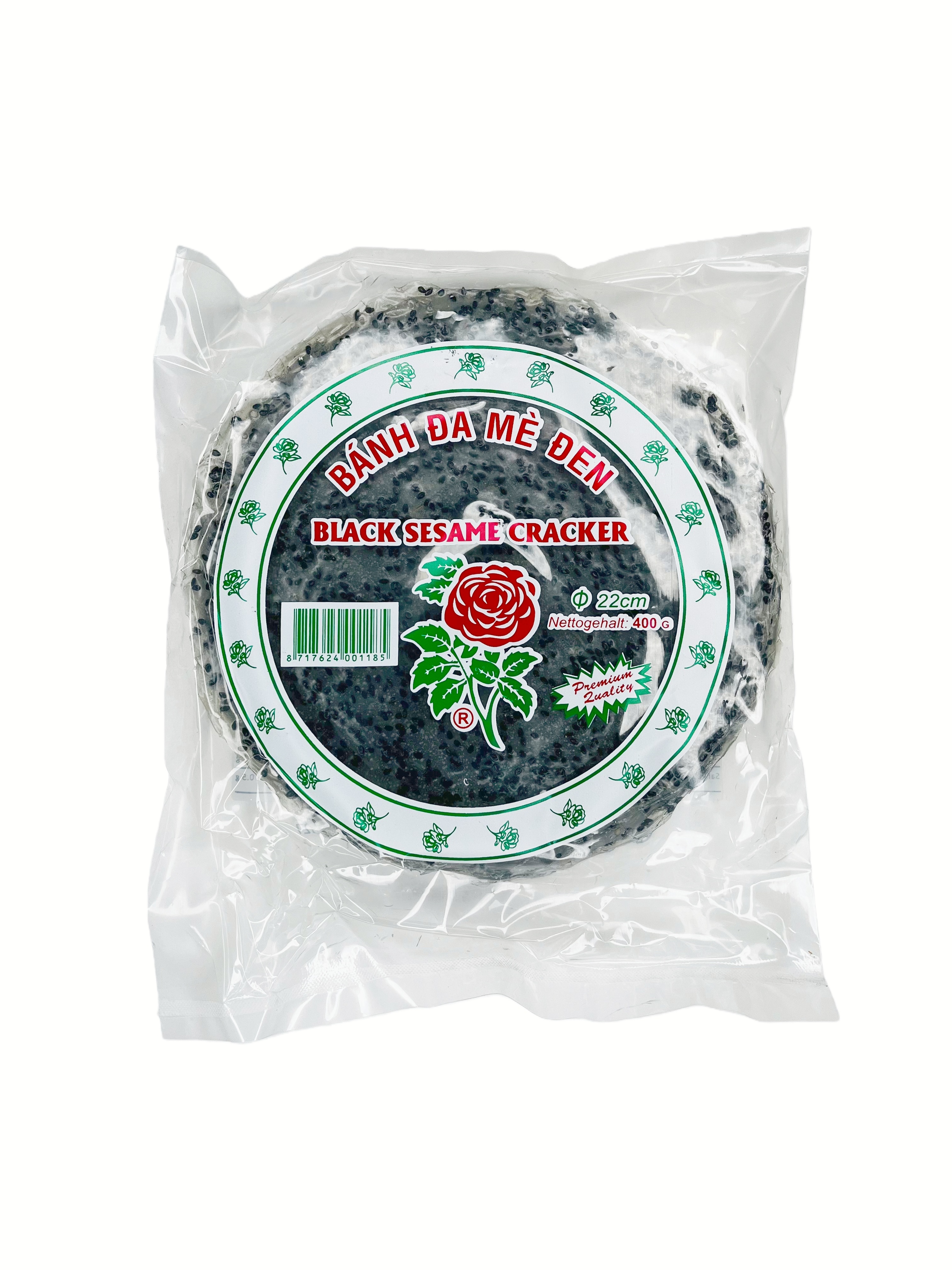 Rice Paper with Black Sesame Seeds Round 22cm 36x400g Bamboo Tree Vietnam