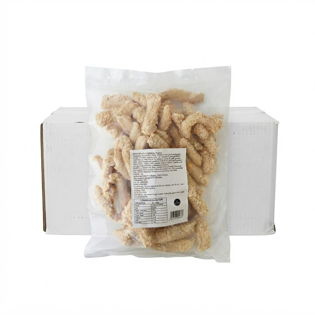 Friterade Kyckling Strimlad-Strips 10x1kg/Kartong Kina
